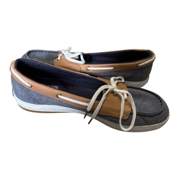 Keds Loafer Shoes Dream Foam Memory Women's 7.5 Tan Denim Slip-on Boat - Picture 4 of 6